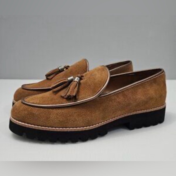 Donald Pliner Shoes - Donald Pliner Eclipse Tassel Loafers - Saddle Brown Suede - Size 11M (NWT)